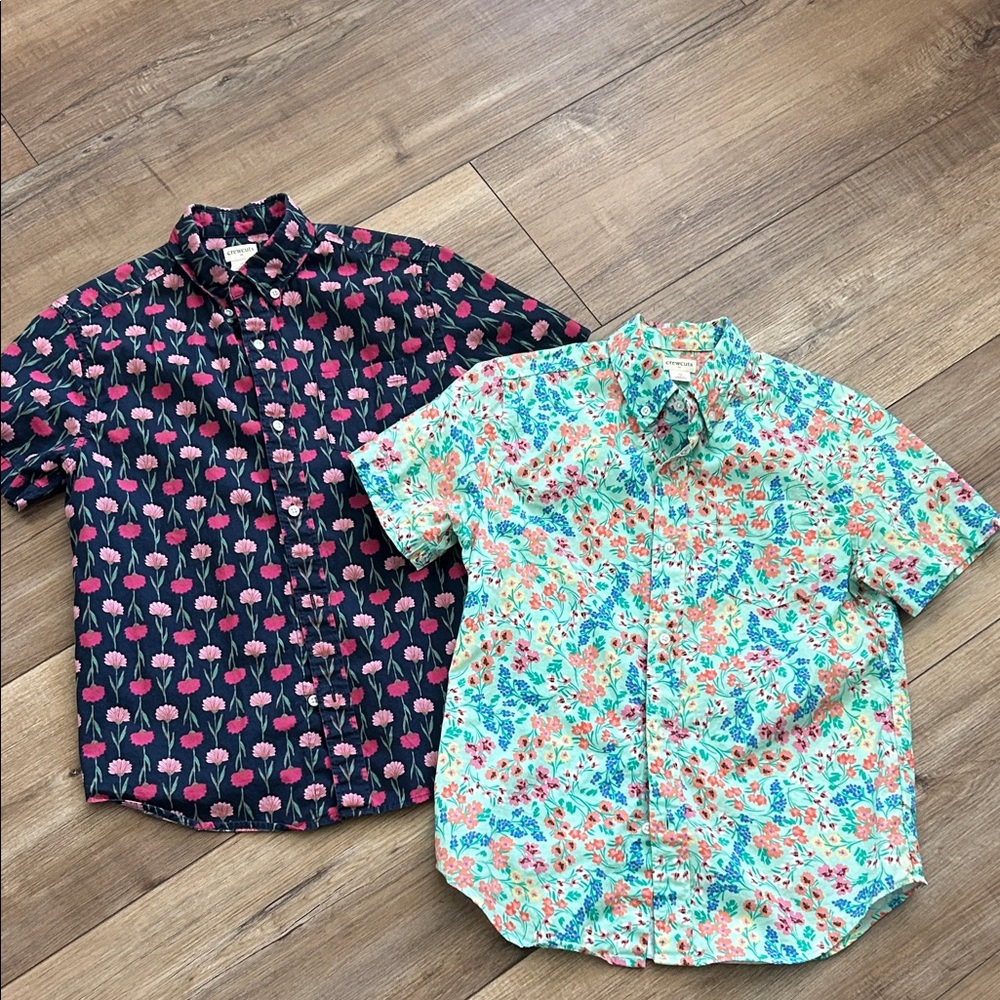Crewcuts boys  Floral Button Down Shirts - 12